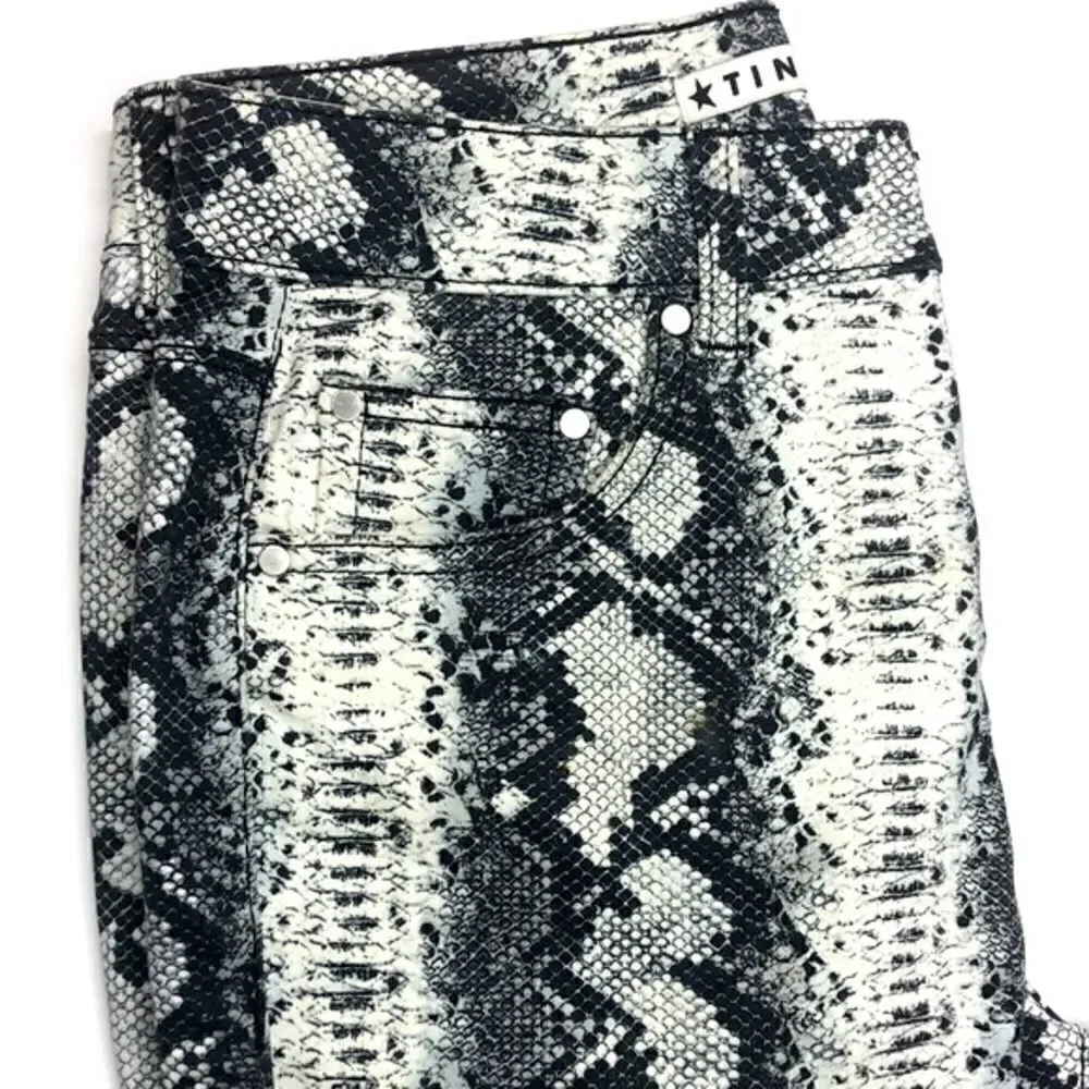 Tinseltown 7 Snakeskin Print Jeans – High Rise Stretch Skinny